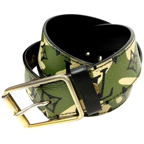 louis vuitton camo belt